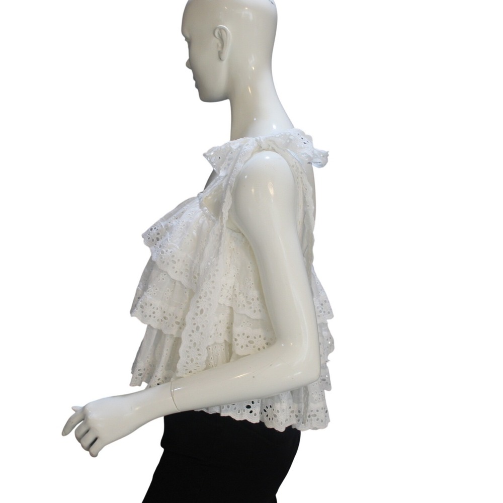 Petal and Pup White Eyelet Tiered Ruffle Lace Tank Top NWT Size S - Picture 4 of 9